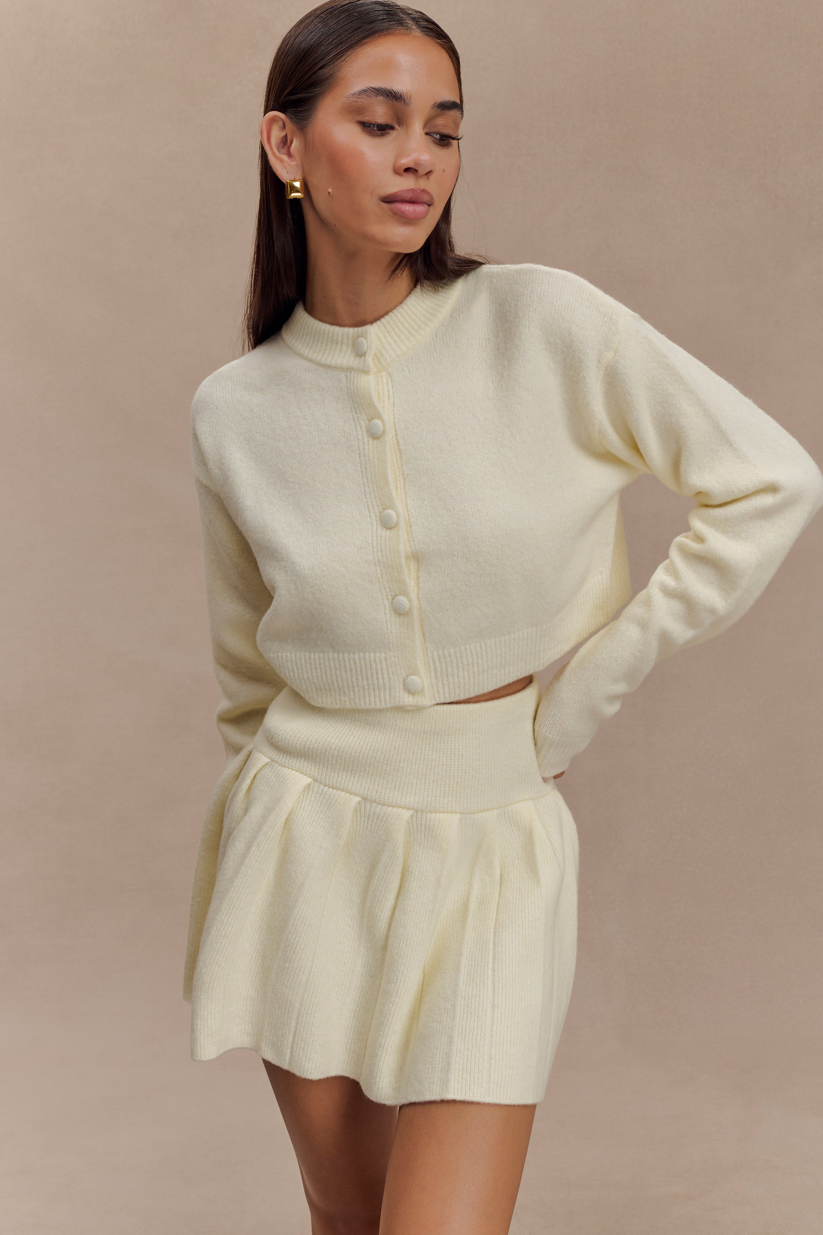 Shelby Knit Cardigan - Ivory Marle