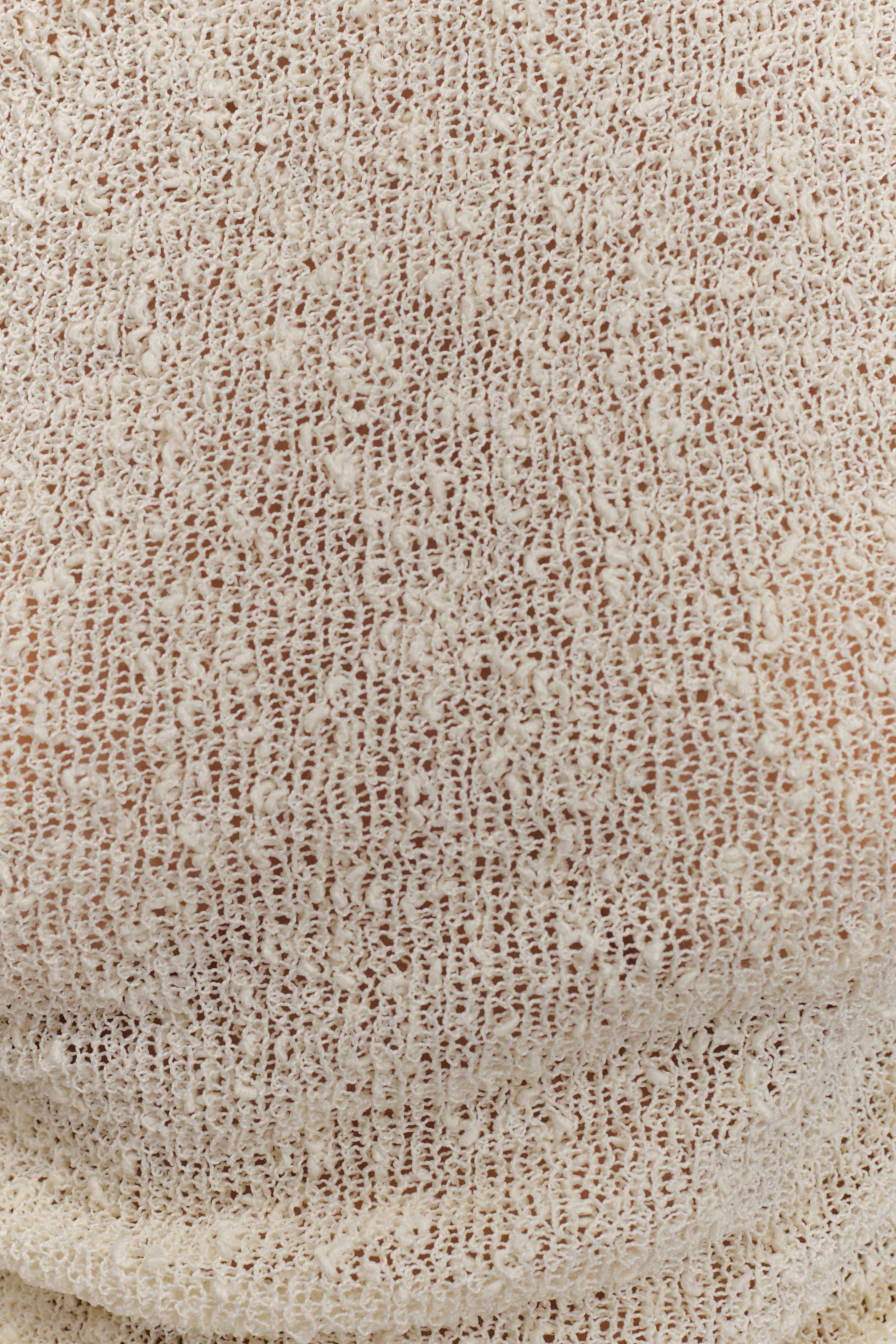 Chloe Off Shoulder Boucle Knit Top - Ivory