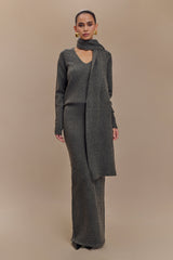 Elise Knit Maxi Skirt - Charcoal Marle