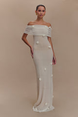 Brynn Orchid Knit Maxi Dress - Ivory