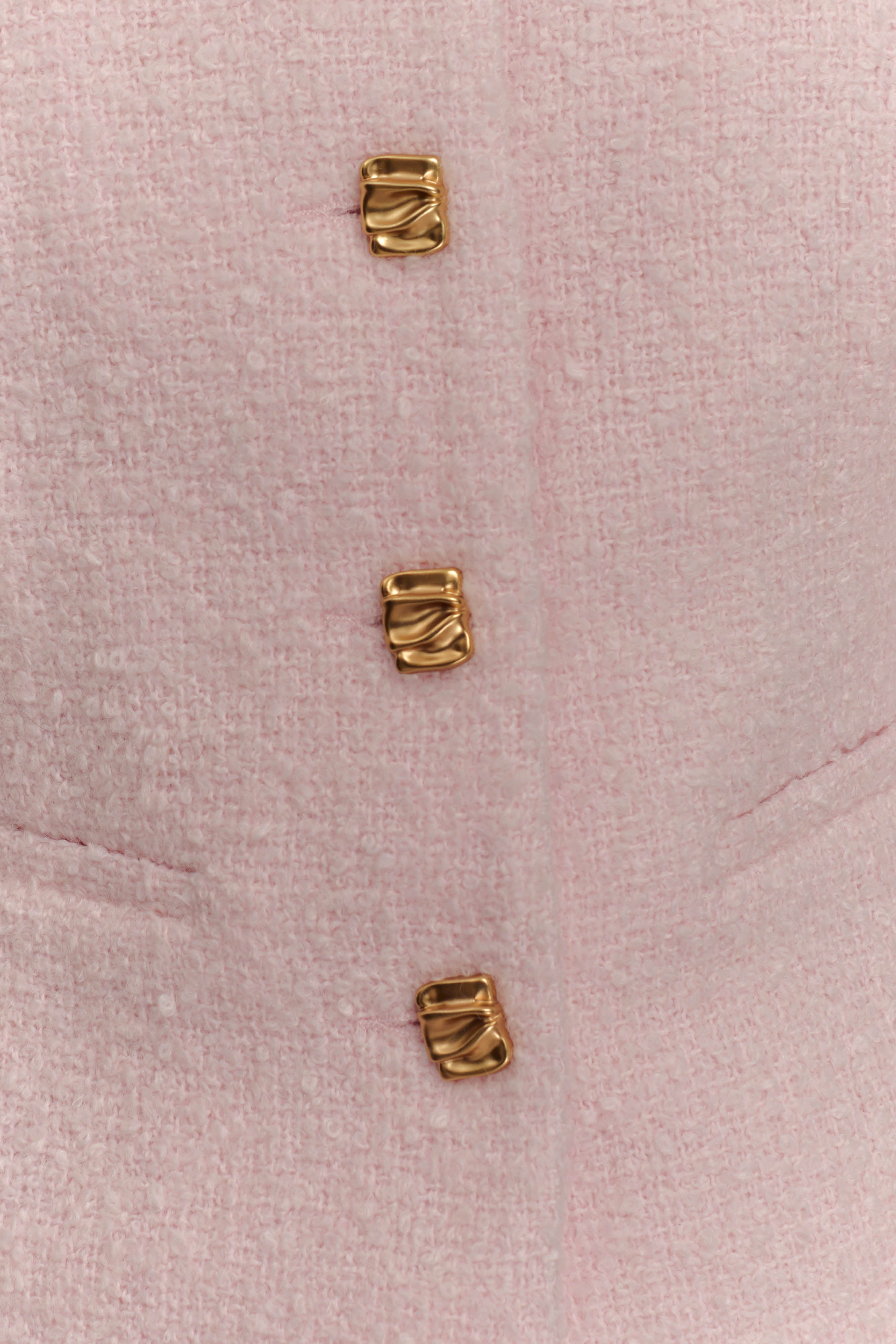 Cleo Boucle Jacket - Powder Pink