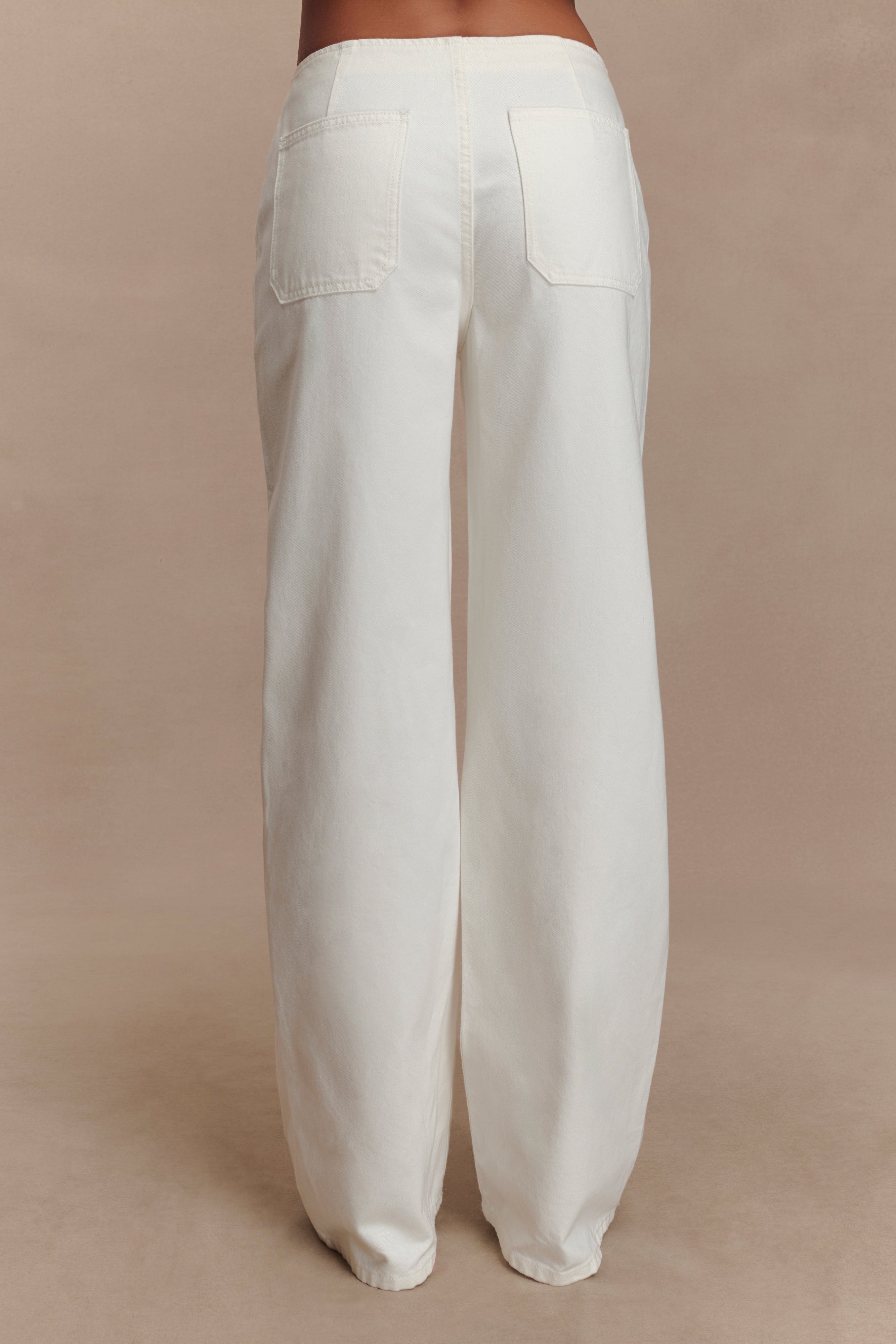 Caitlin Mid Rise Denim Flare Jeans - White