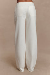 Caitlin Mid Rise Denim Flare Jeans - White