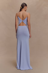 Reama Wrap Over Knit Maxi Dress - Cornflower Blue