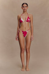 Marquise Bikini Top - Dragonfruit Deco Fleur Print