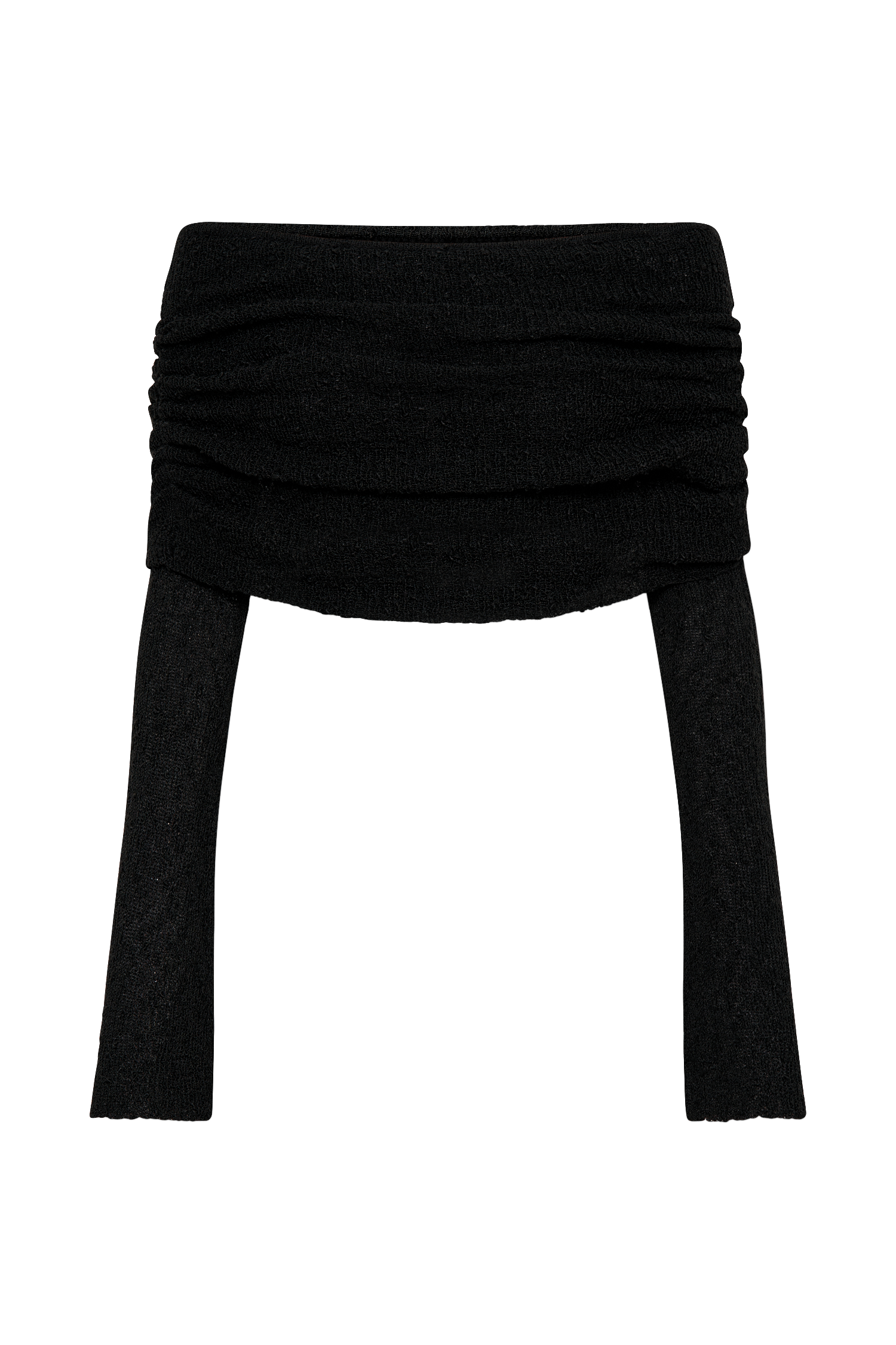 Marisol Off Shoulder Boucle Top - Black