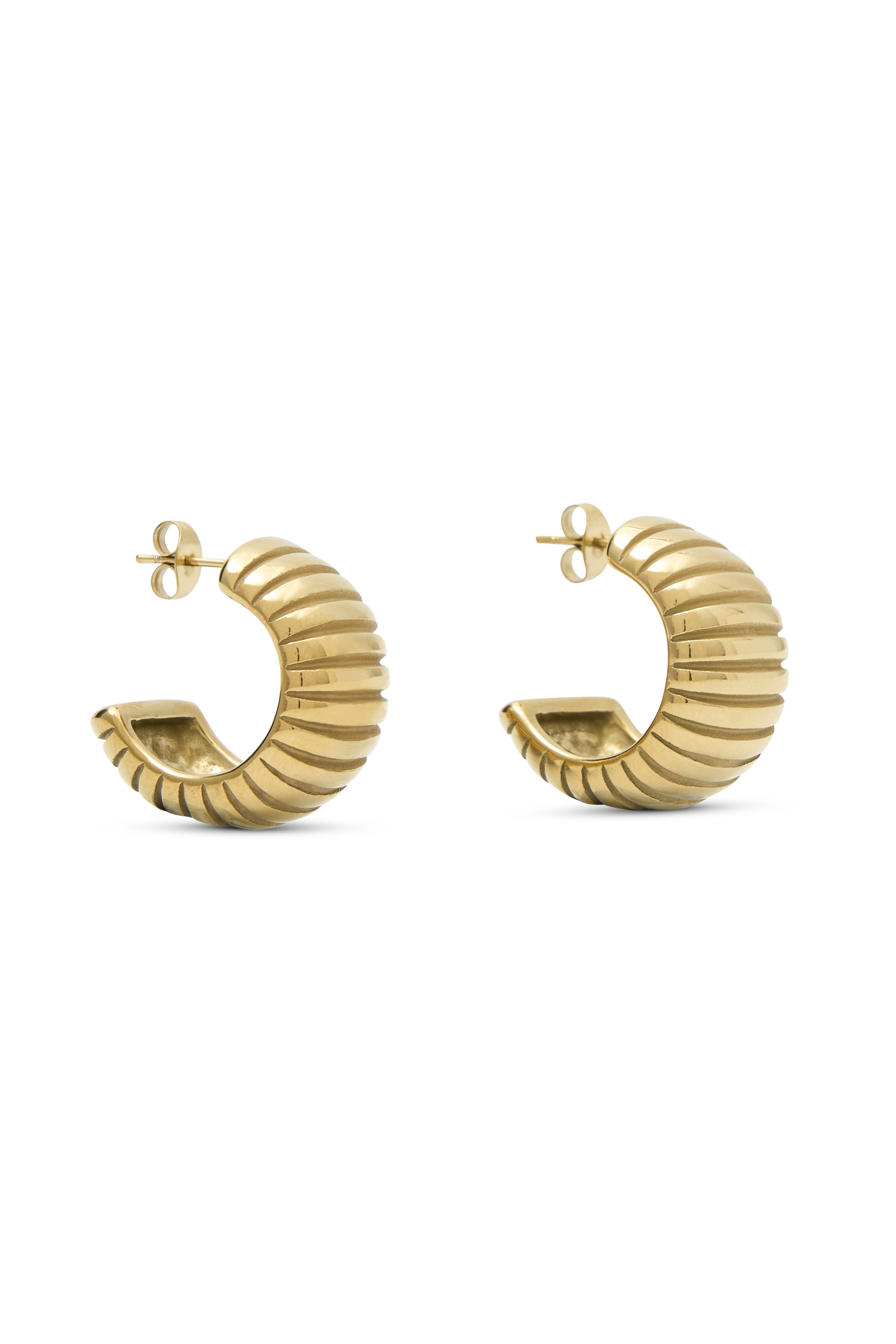 Amelia Textured Hoop - Gold