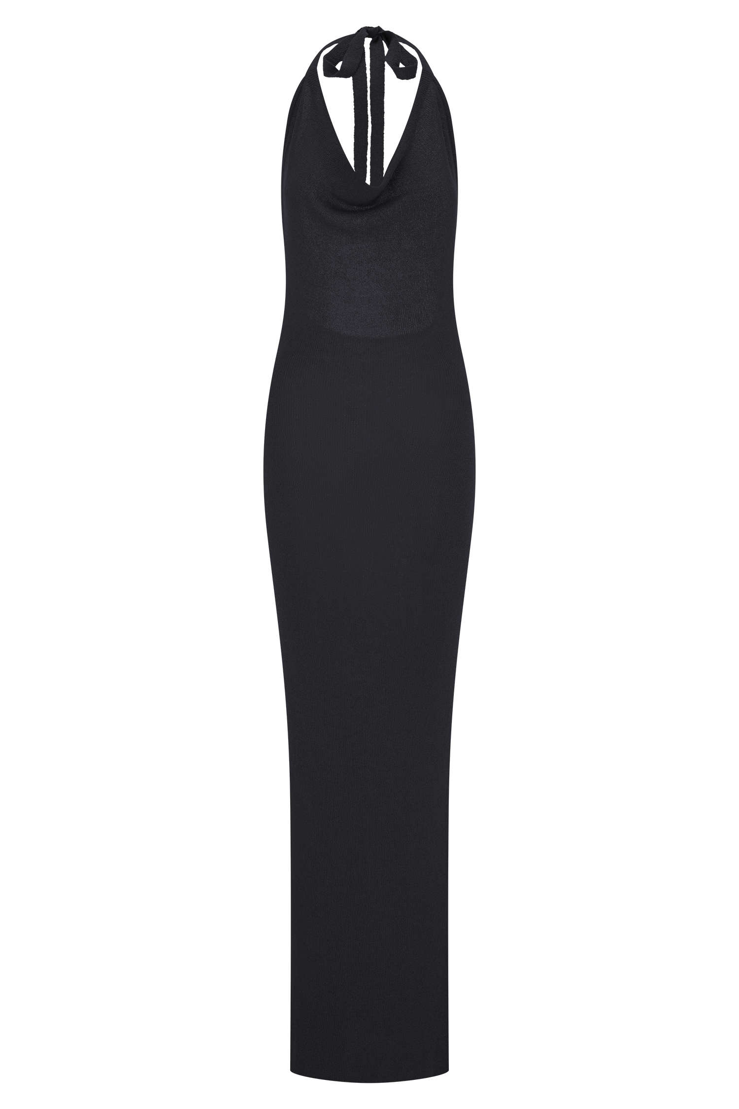 Ayella Cowl Knit Maxi Dress - Black