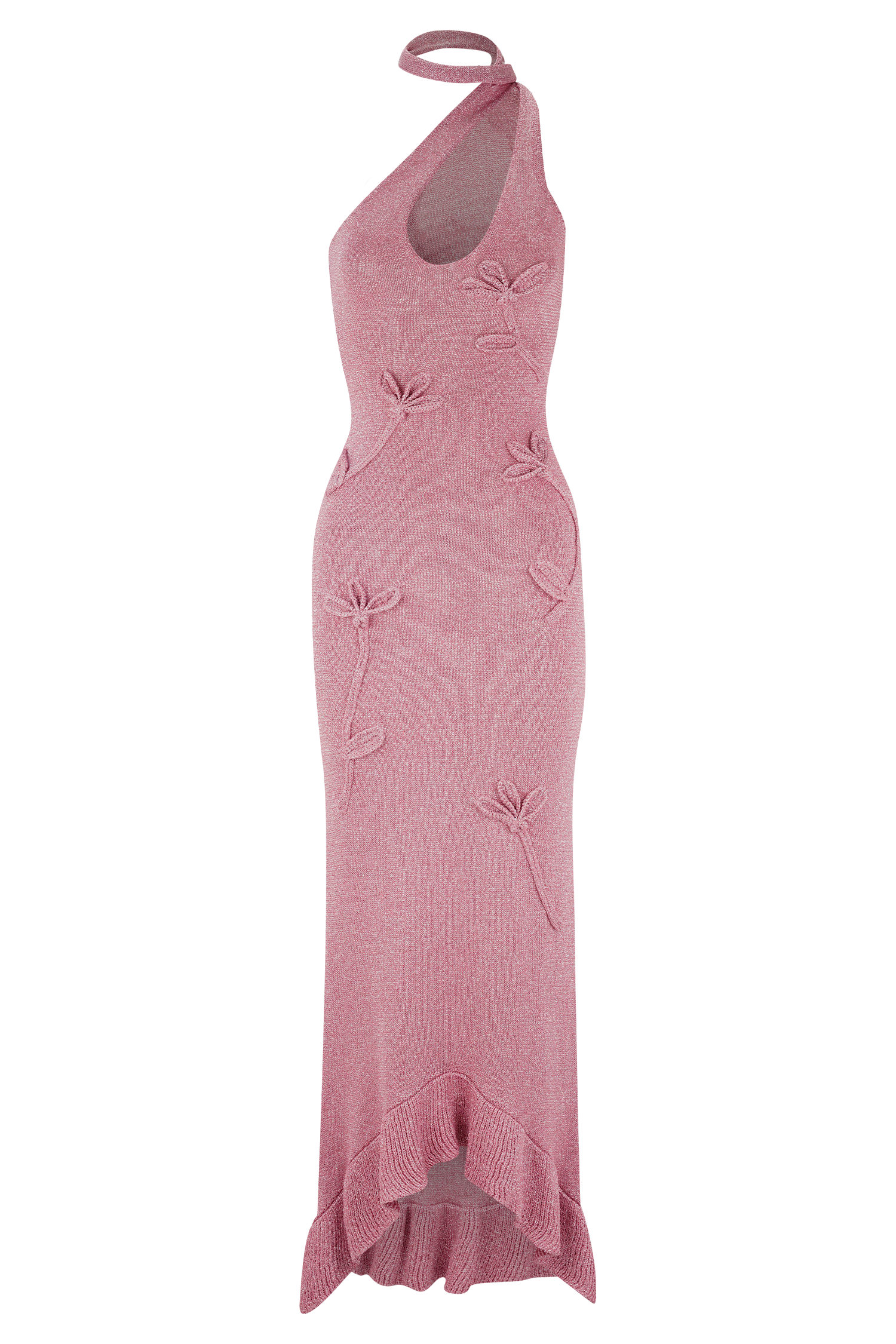 Celestino Floral Metallic Knit Maxi Dress - Pink