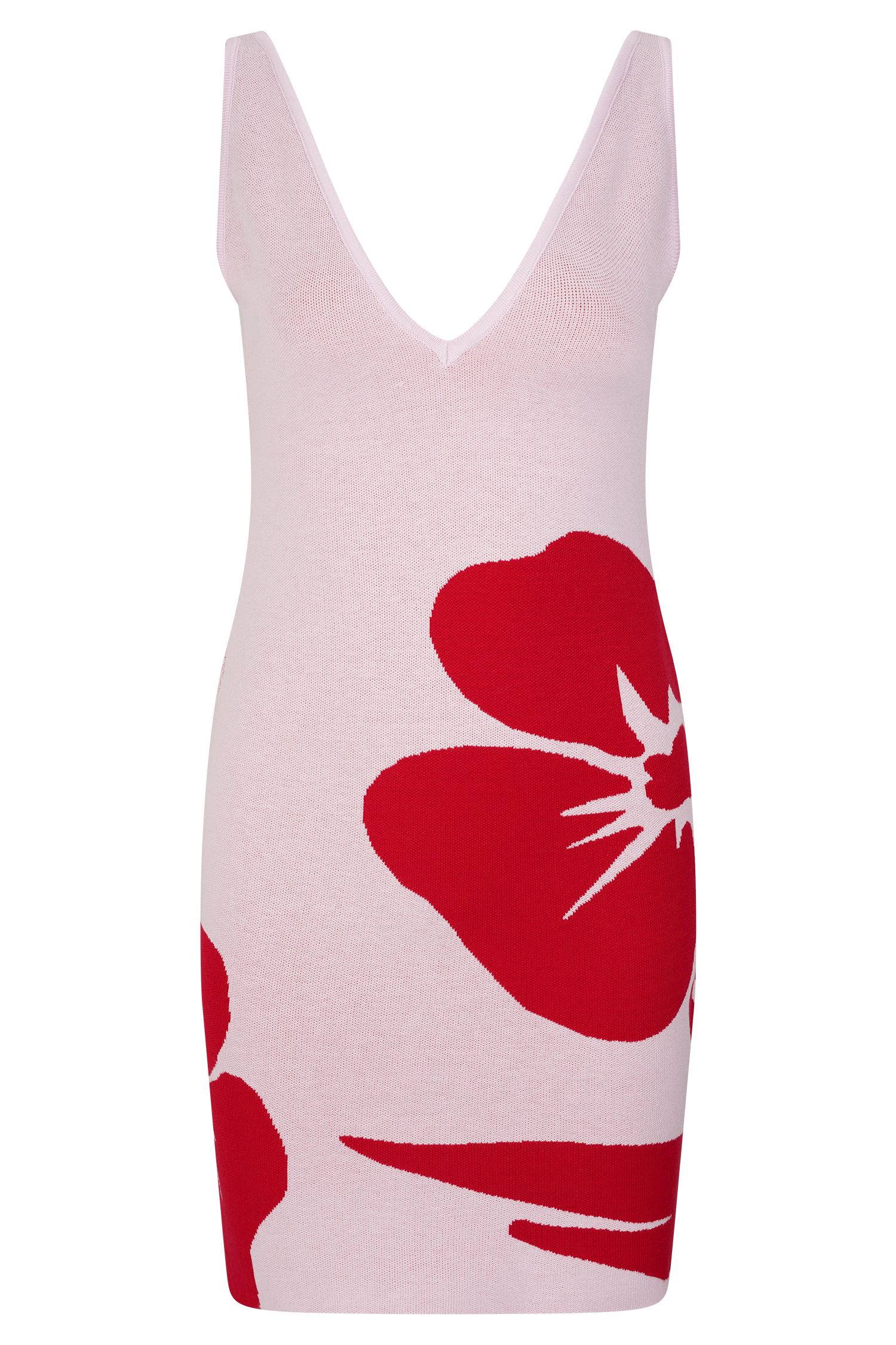 Dorothy Knit Print Mini Dress - Red Deco Fleur Print