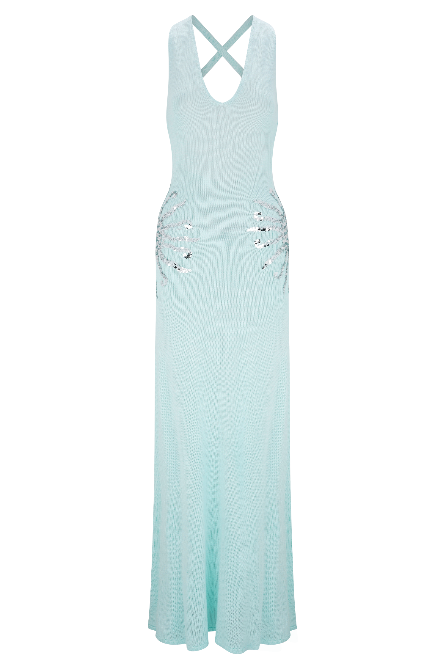 Ellington Knit Maxi Dress With Sequin - Lagoon