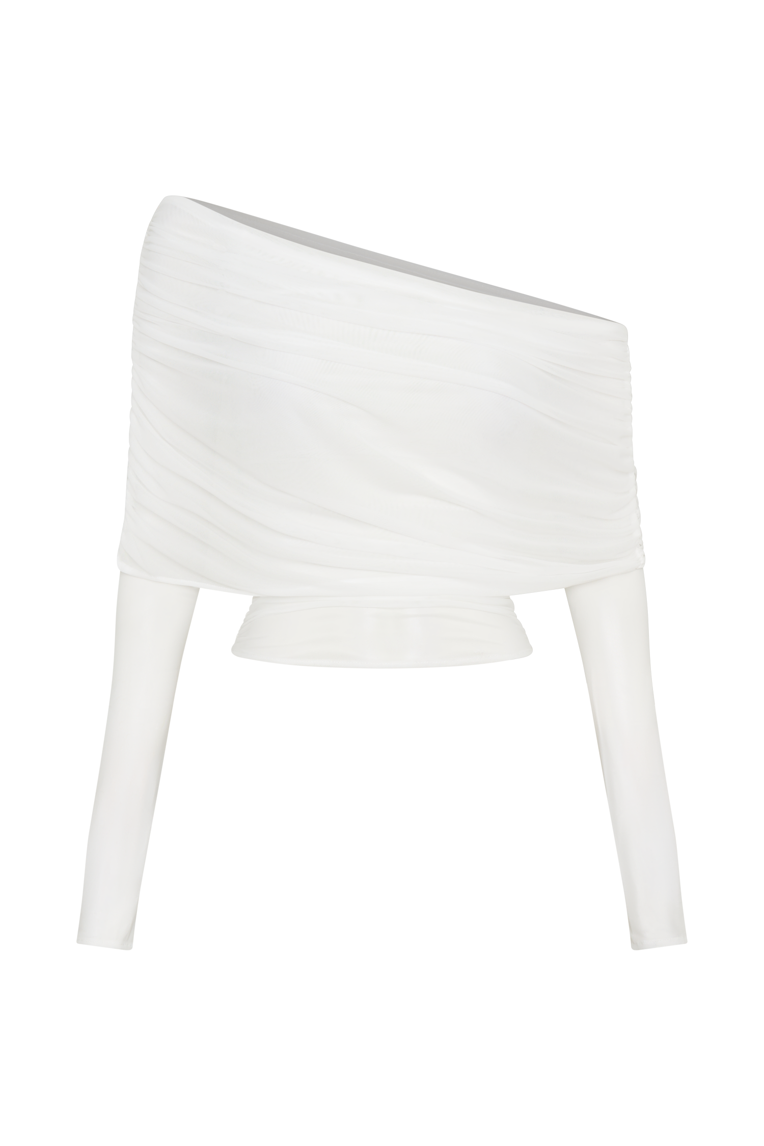 Everly Sheer Mesh Off Shoulder Top - Ivory