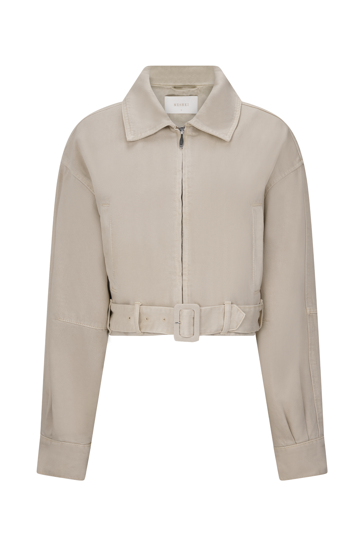 Fallon Cropped Denim Jacket - Stone Wash