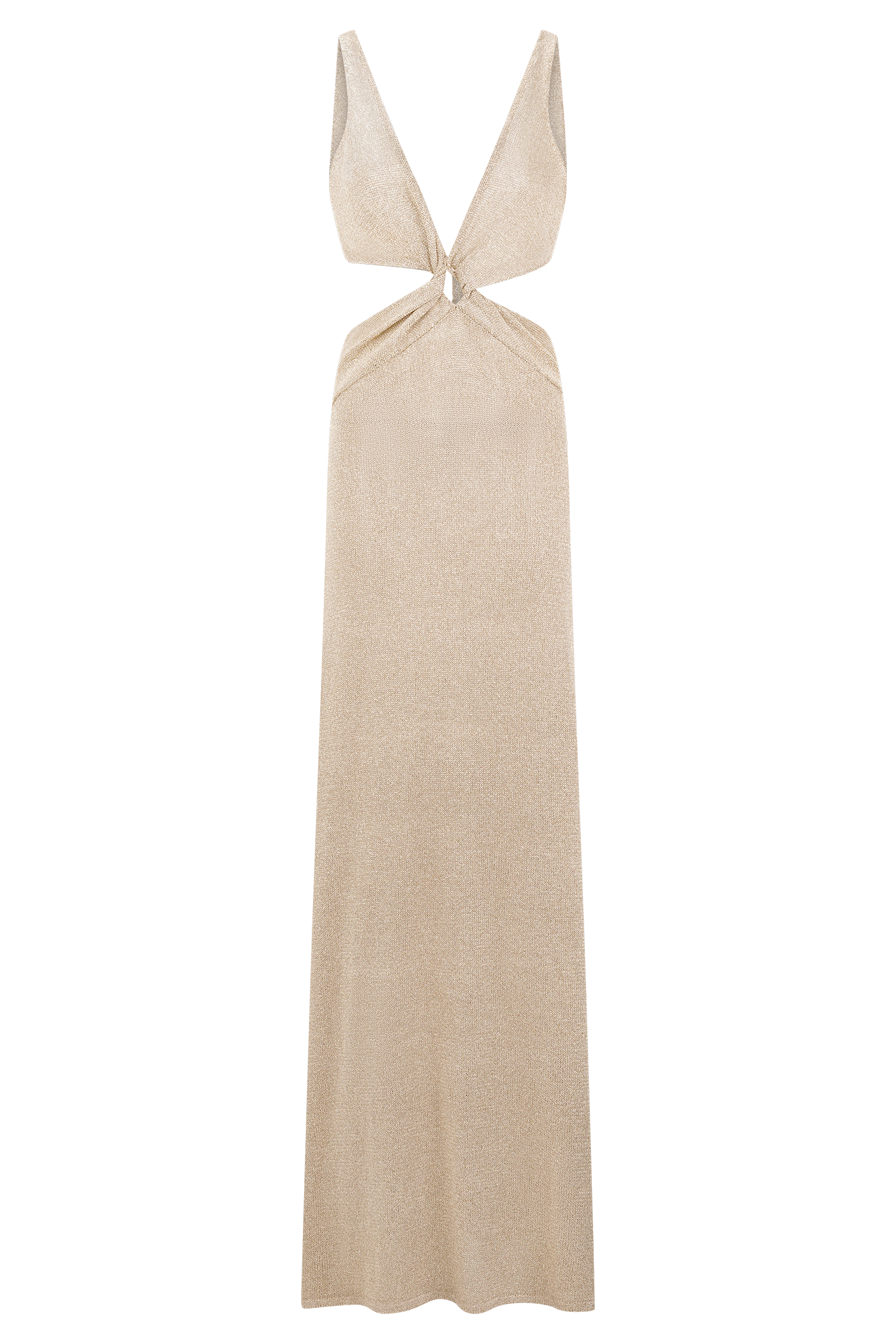 Gracelyn Twisted Metallic Knit Maxi Dress - Gold