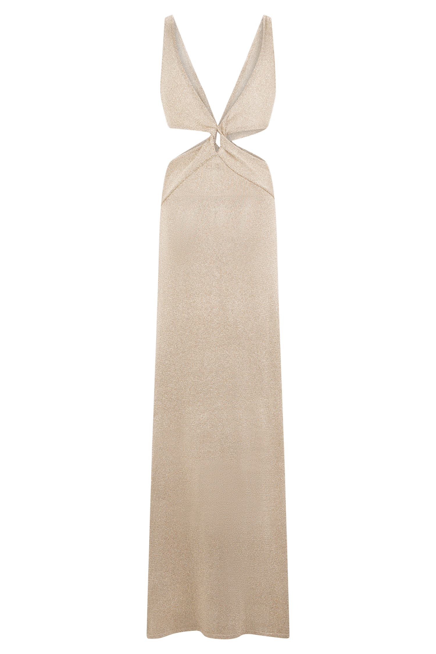 Gracelyn Twisted Metallic Knit Maxi Dress - Gold
