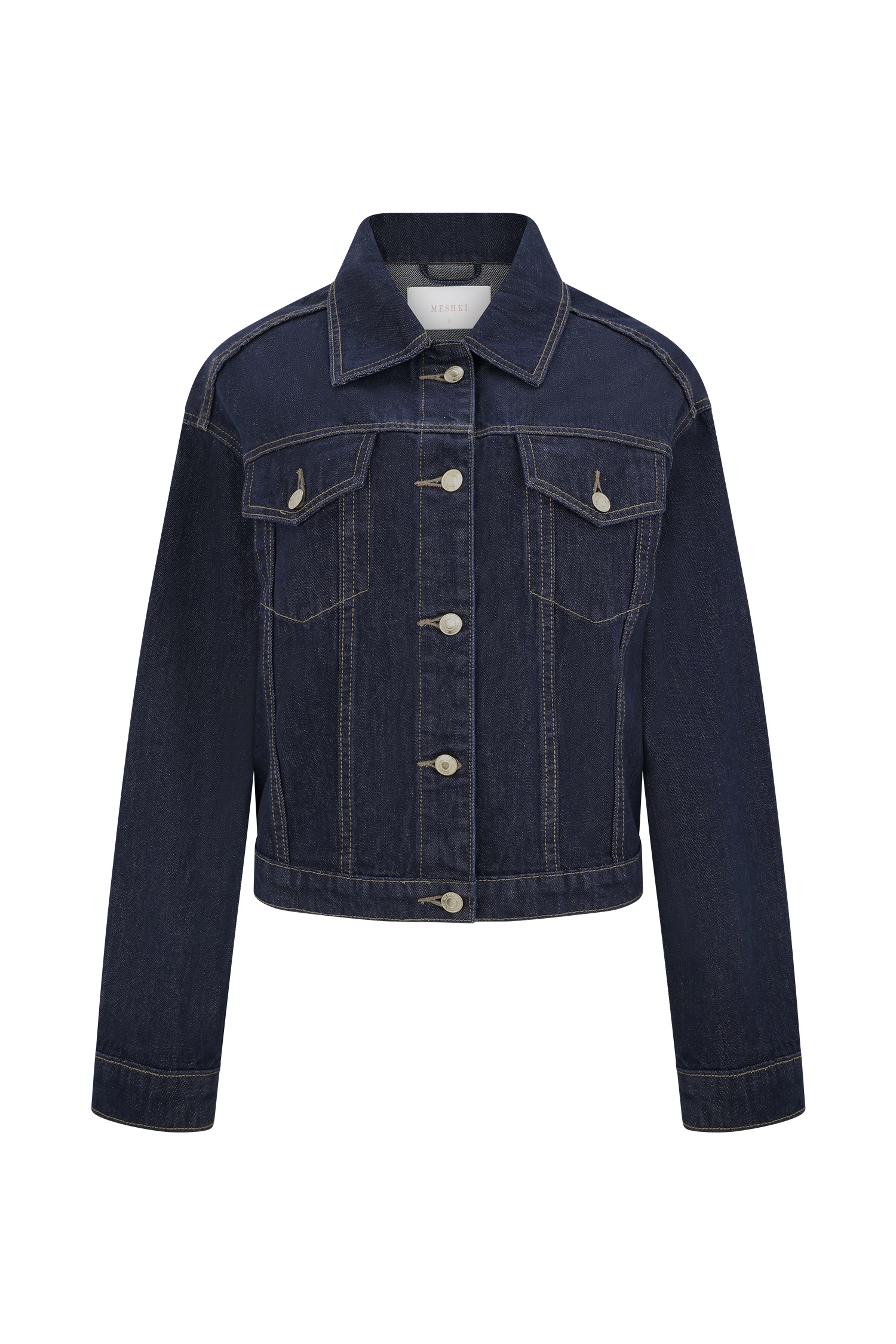 Kirra Cinched Denim Jacket - Washed Indigo Blue