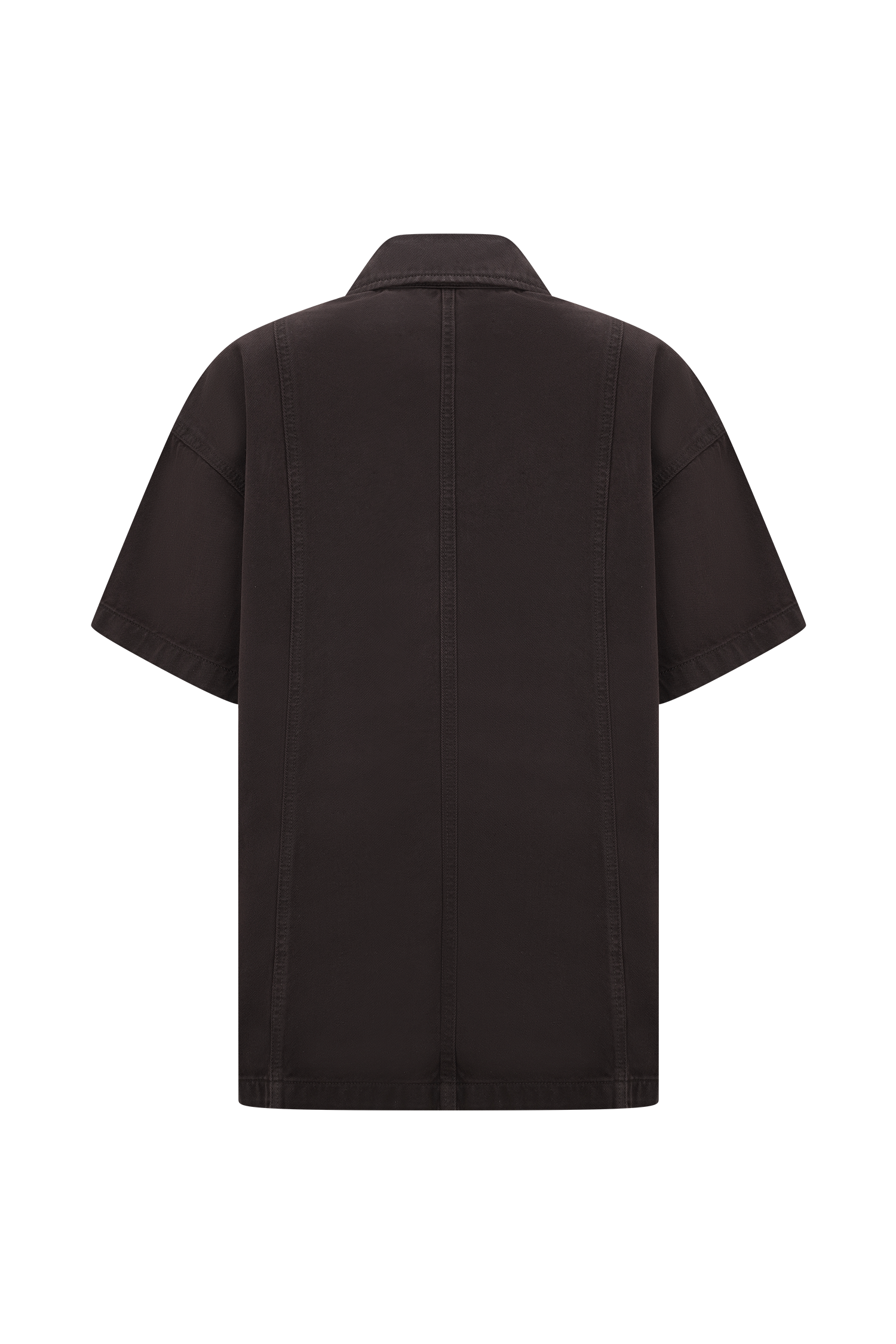 Maya Oversized Denim Shirt - Chocolate