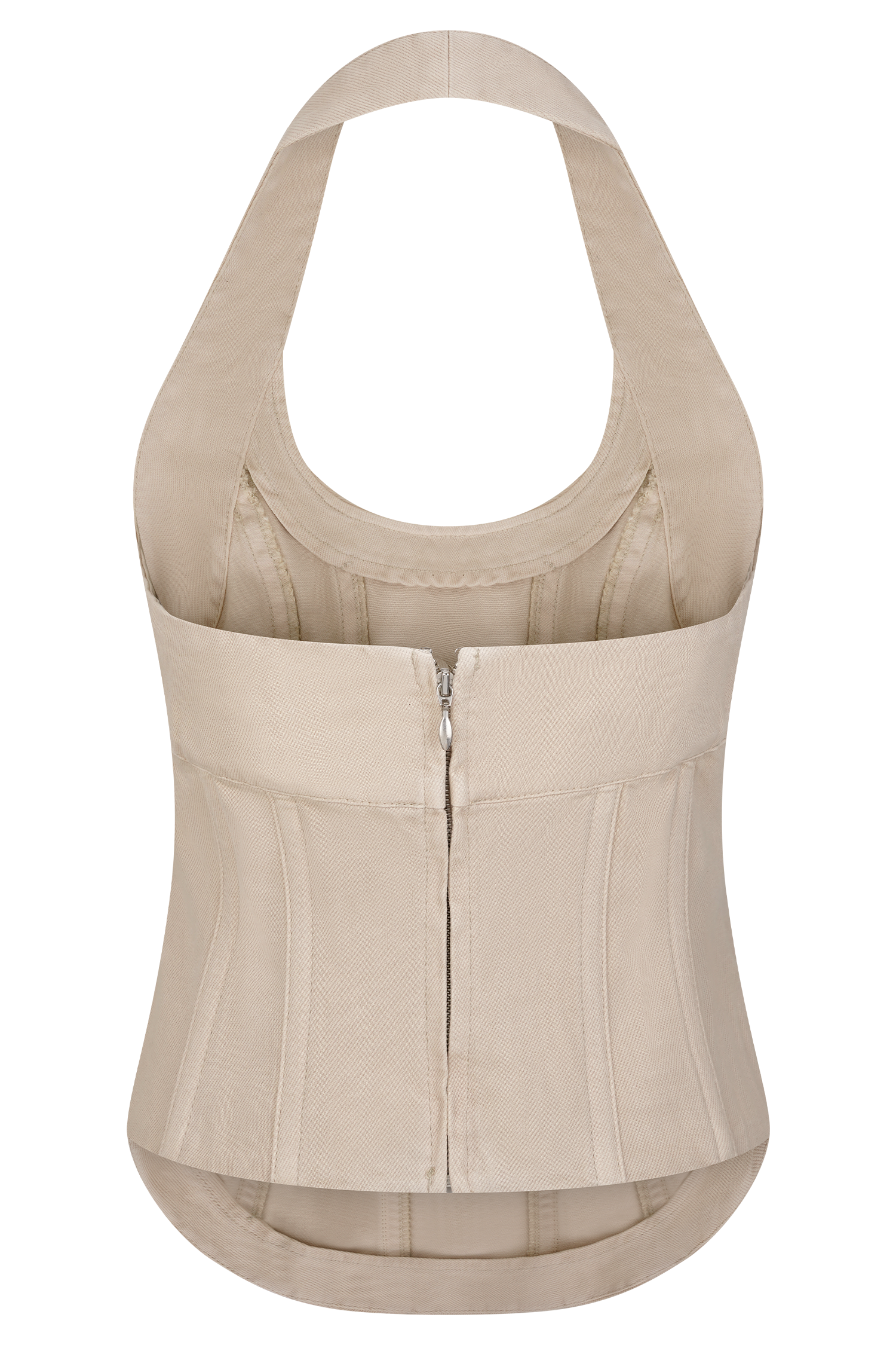 Meadow Denim Corset Halter Top - Stone Wash