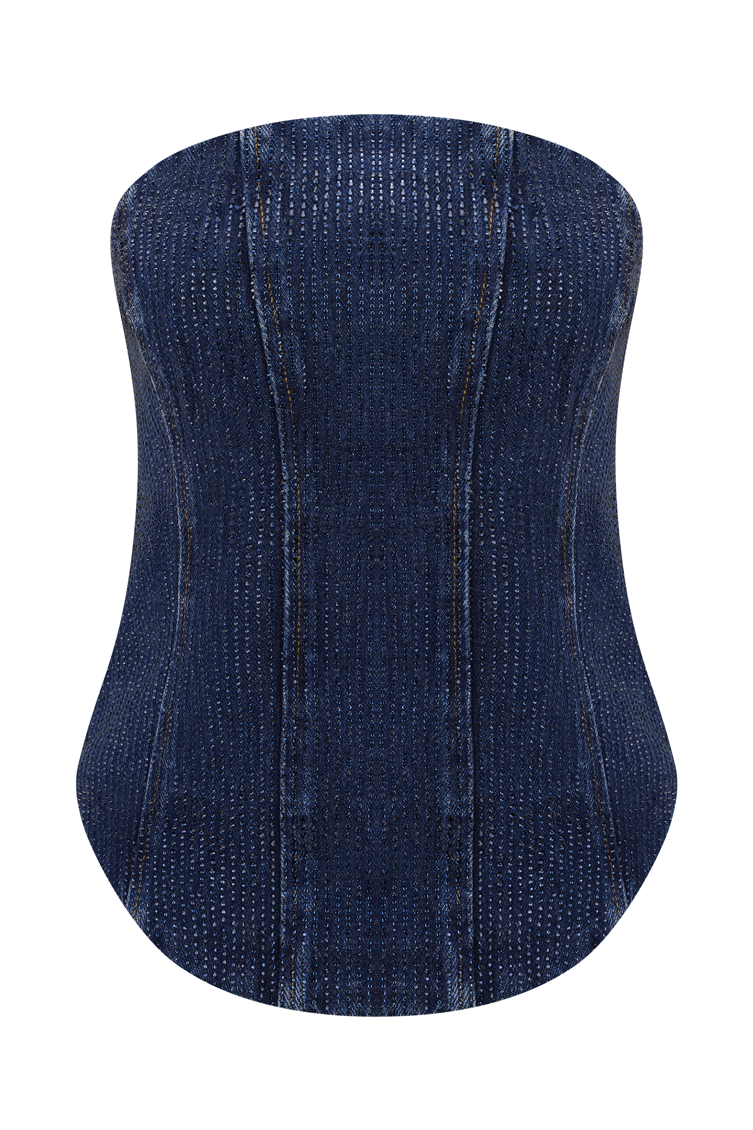 Monte Strapless Diamante Denim Corset - Midnight Blue