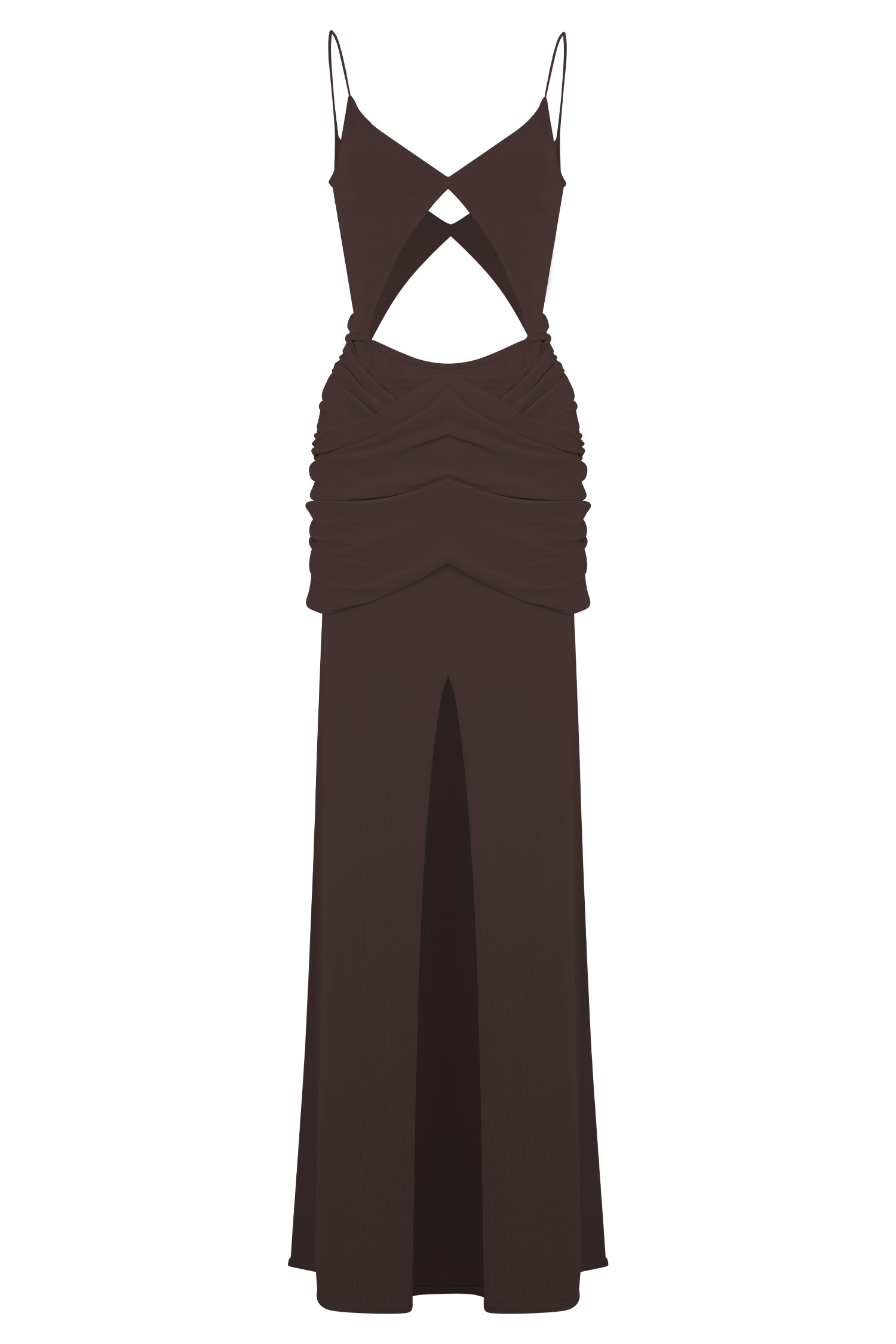 Reama Wrap Over Knit Maxi Dress - Chocolate