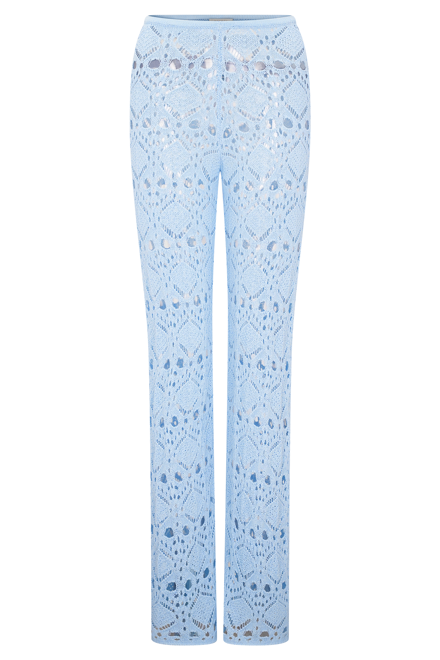 Trena Crochet Knit Pants - Sky Blue