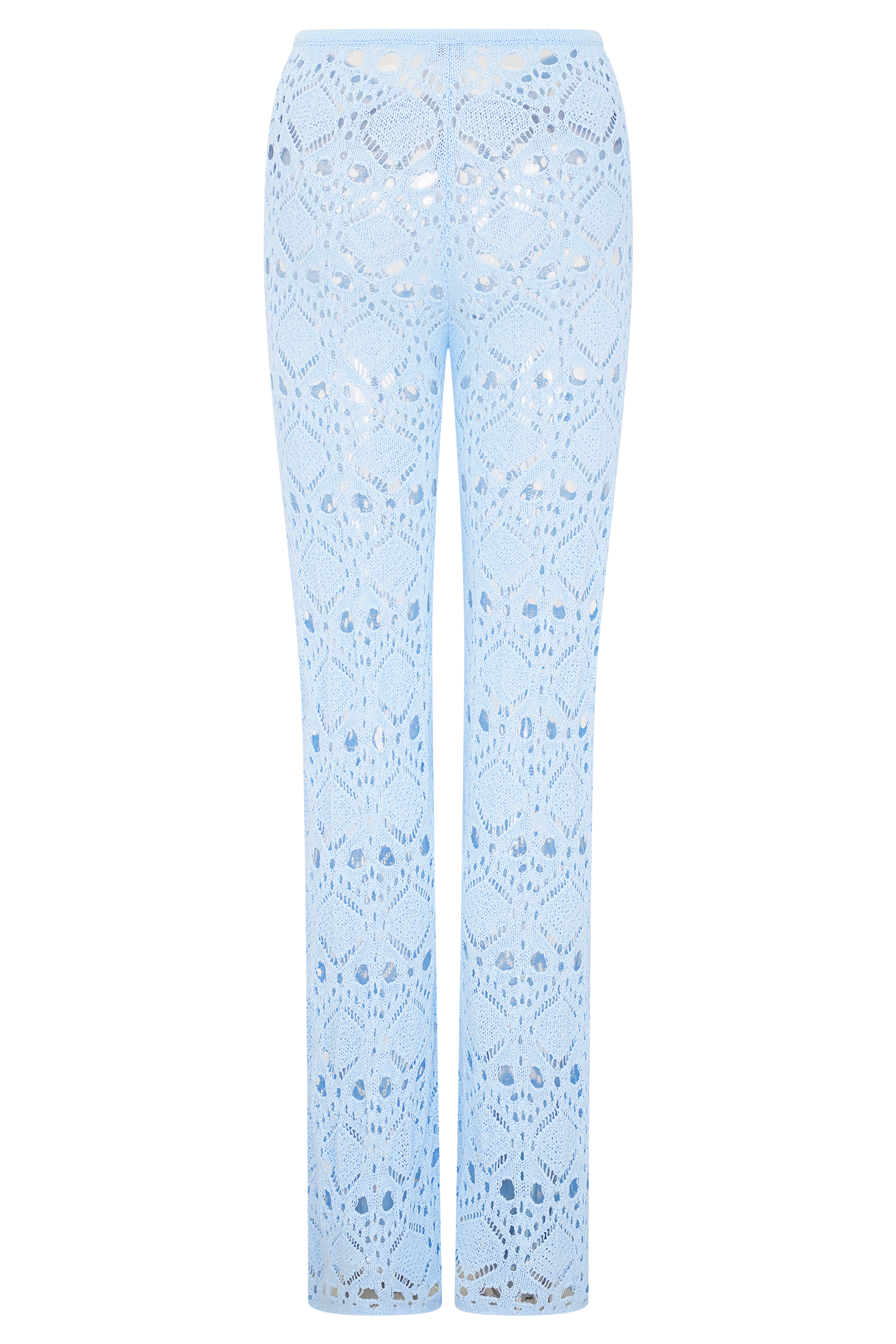 Trena Crochet Knit Pants - Sky Blue